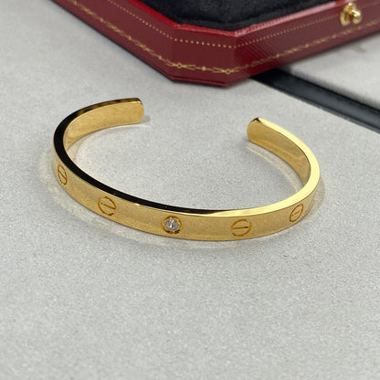 [Royal Jewellery]LOVE BRACELET 6.1MM 1 DIAMOND OPEN CUFF