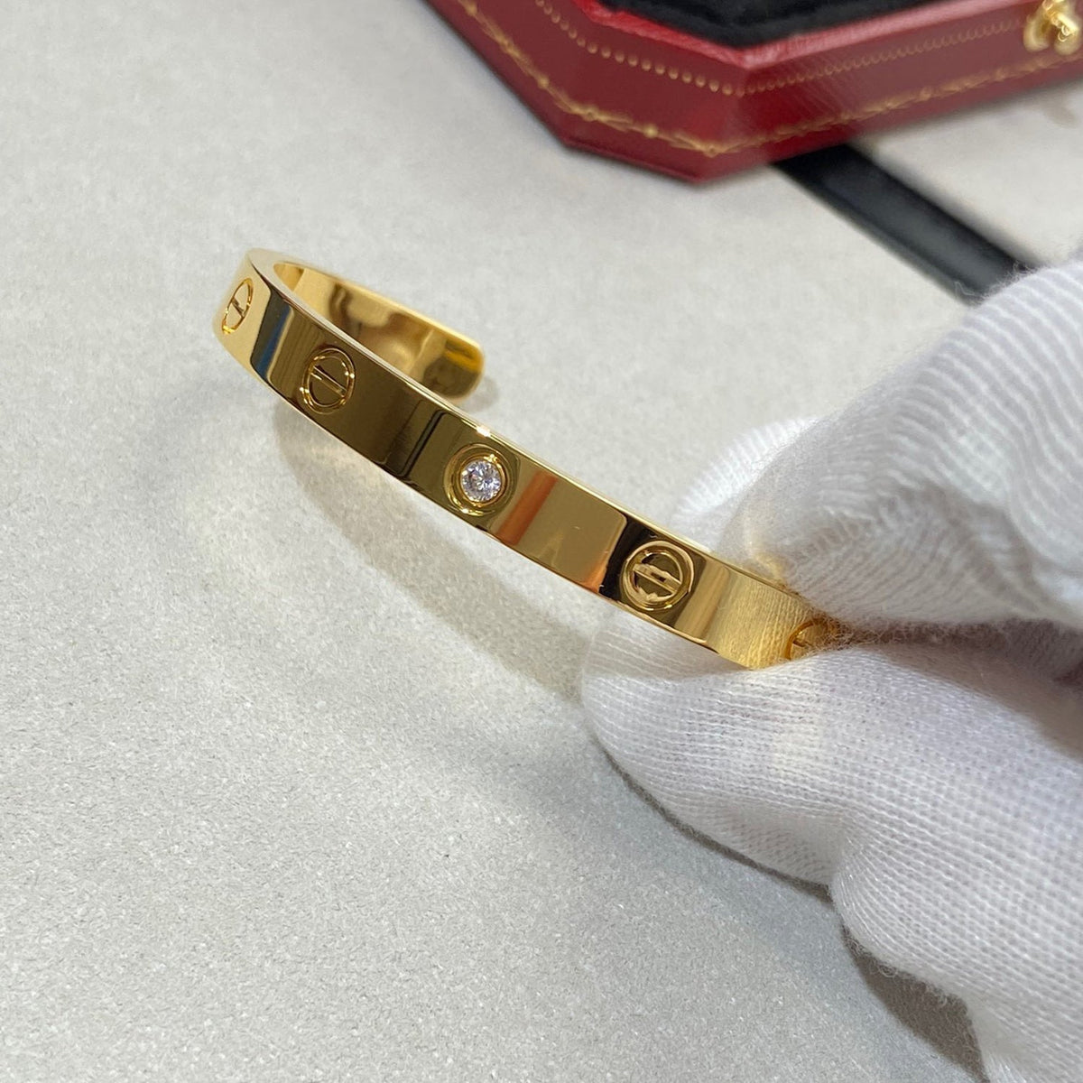 [Royal Jewellery]LOVE BRACELET 6.1MM 1 DIAMOND OPEN CUFF