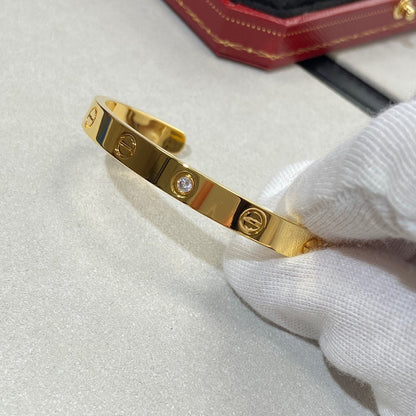 [Royal Jewellery]LOVE BRACELET 6.1MM 1 DIAMOND OPEN CUFF