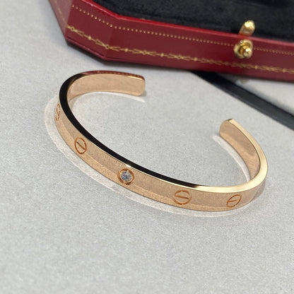 [Royal Jewellery]LOVE BRACELET 6.1MM 1 DIAMOND OPEN CUFF