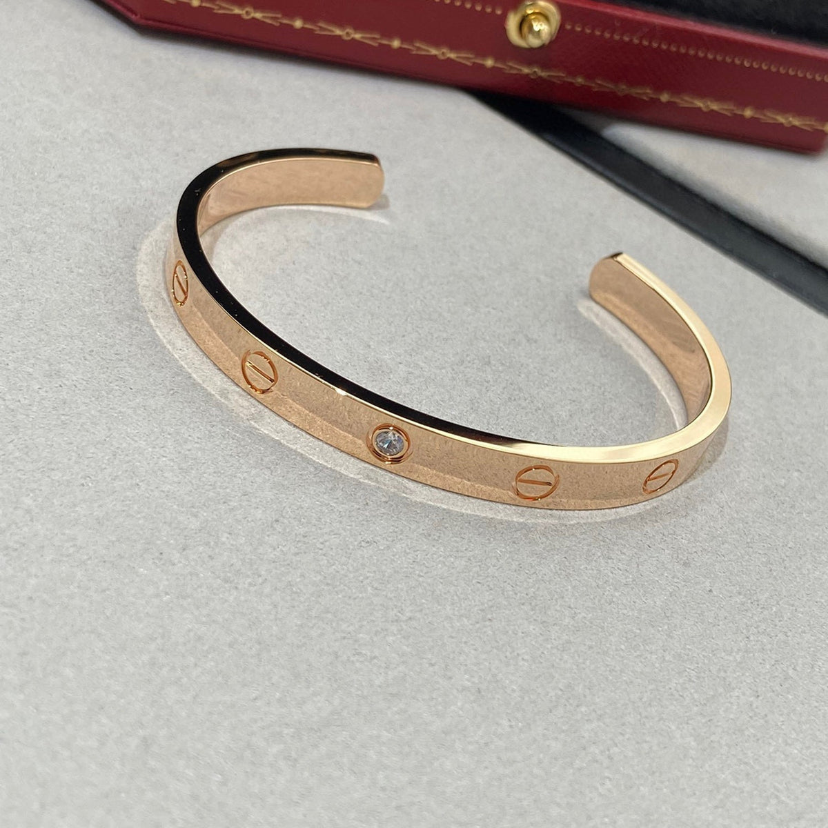 [Royal Jewellery]LOVE BRACELET 6.1MM 1 DIAMOND OPEN CUFF