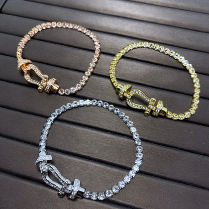 [Royal Jewellery]FORCE  LARGE HORSESHOE FULL DIAMOND TENNIS BRACELET