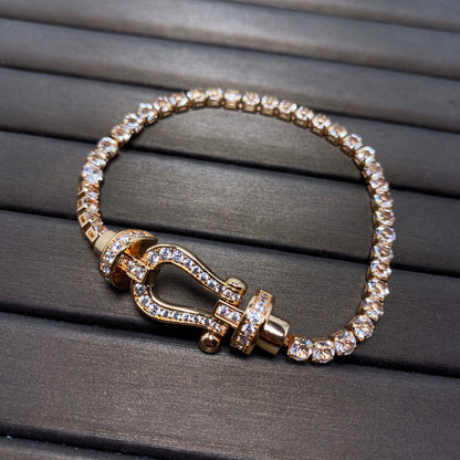 [Royal Jewellery]FORCE  LARGE HORSESHOE FULL DIAMOND TENNIS BRACELET