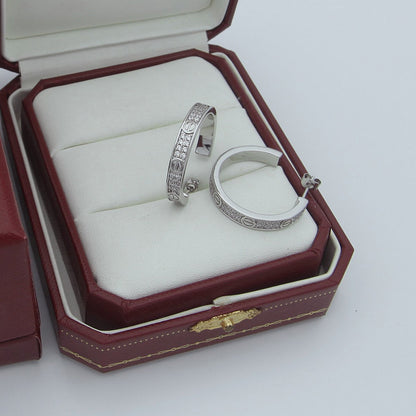 [Royal] LOVE EARRINGS 3.6MM DIAMOND PAVED