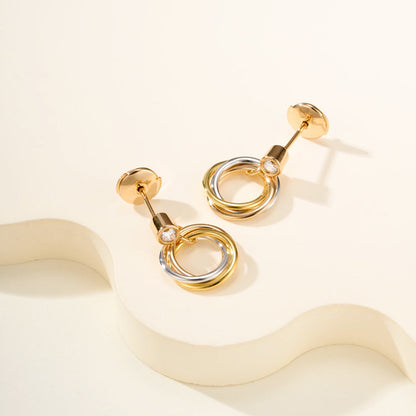 [Royal] TRINITY ON DIAMOND  EARRINGS