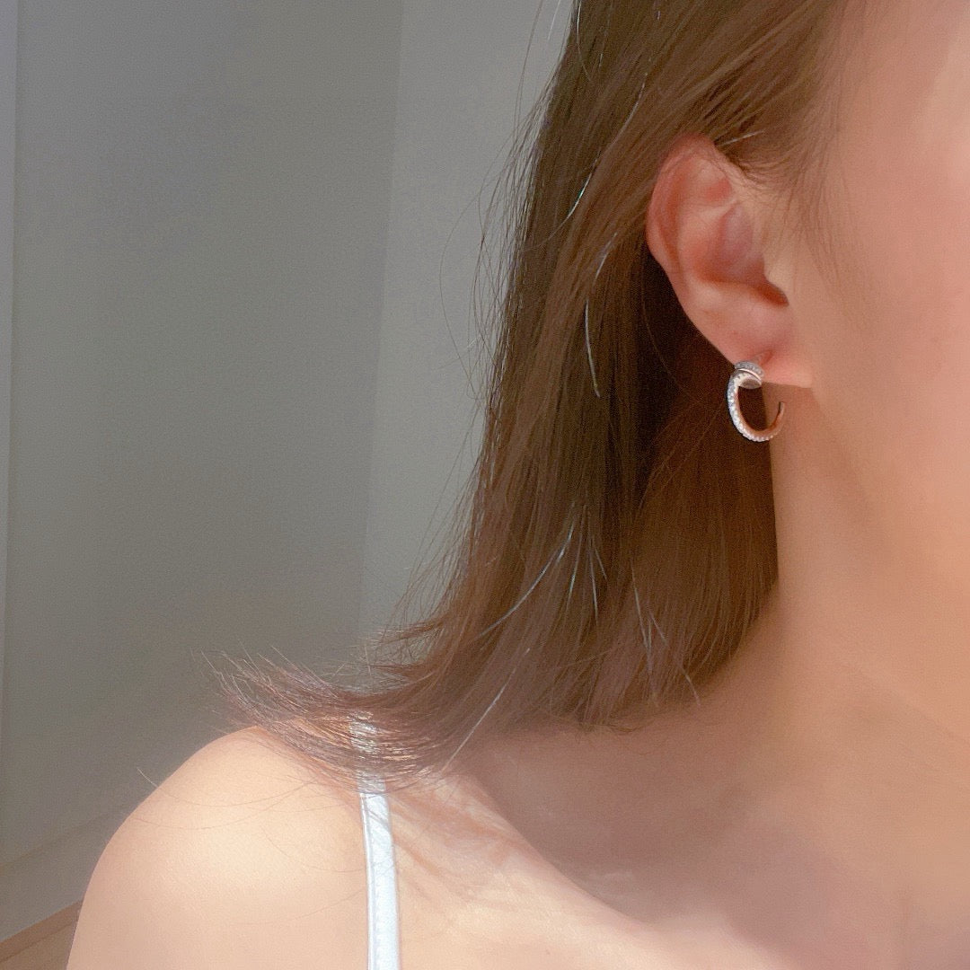 [Royal] JUSTE FULL DIAMOND DOUBLE EARRINGS