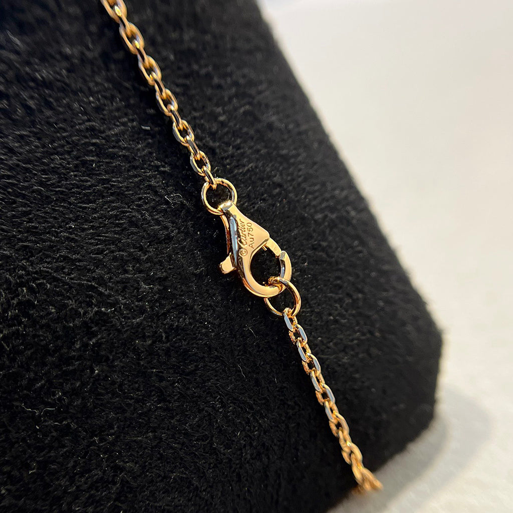 [Royal] LOVE DOUBLE RING HALF DIAMOND NECKLACE