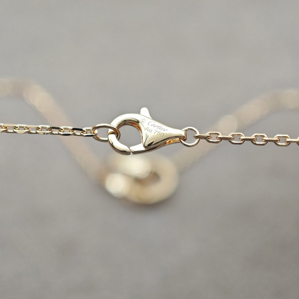 [Royal] LOVE DOUBLE RING HALF DIAMOND NECKLACE
