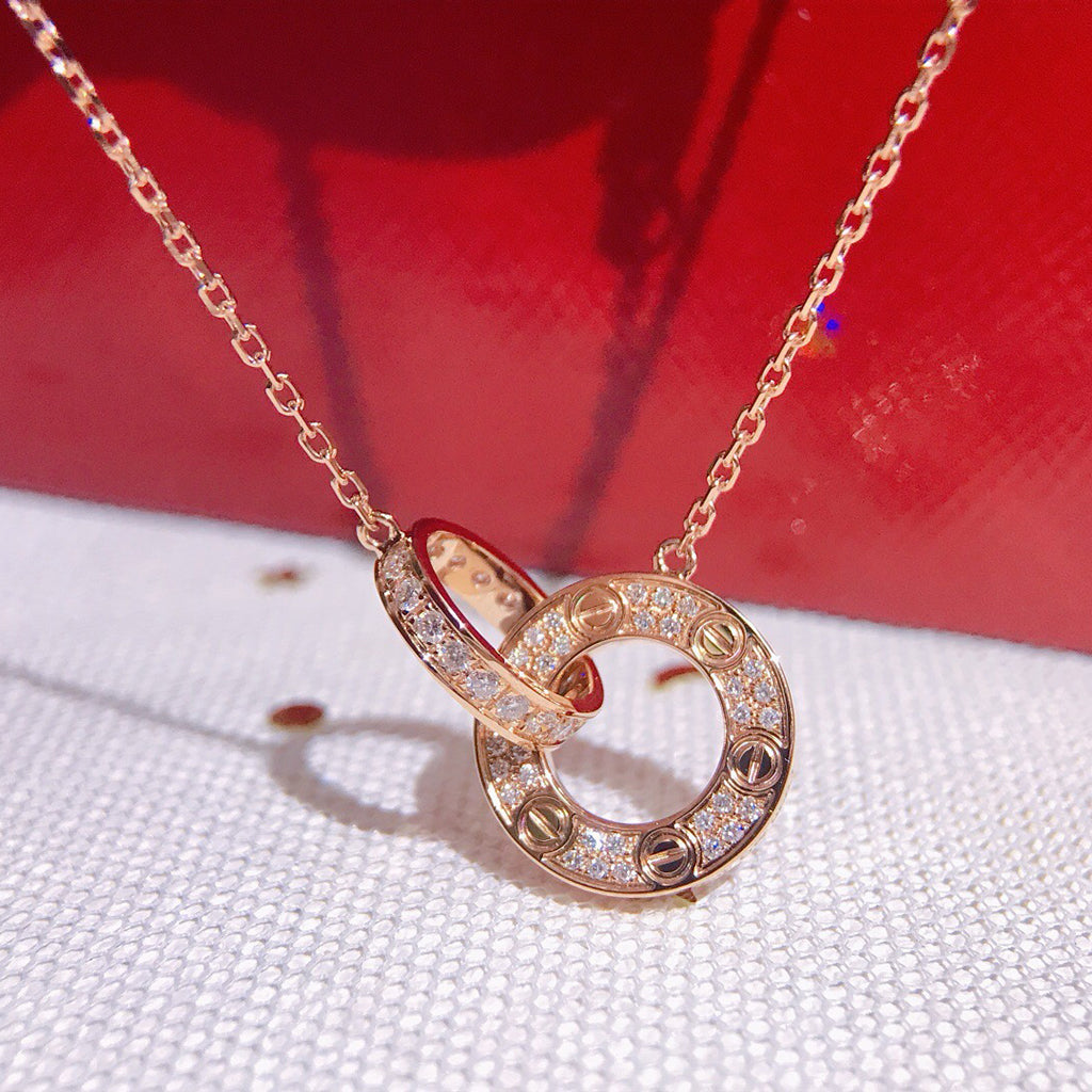 [Royal] LOVE  FULL DIAMOND PENDANT NECKLACE