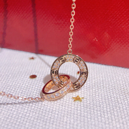 [Royal] LOVE  FULL DIAMOND PENDANT NECKLACE