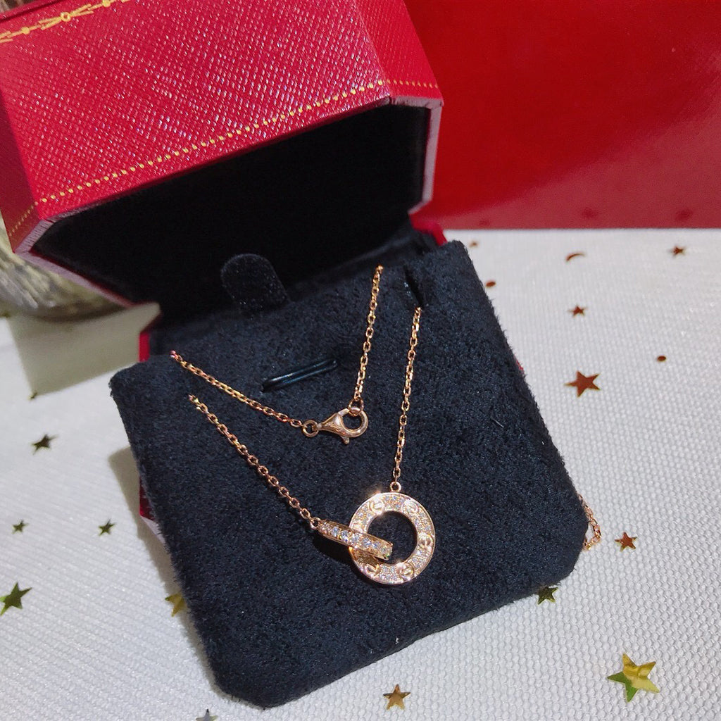 [Royal] LOVE  FULL DIAMOND PENDANT NECKLACE
