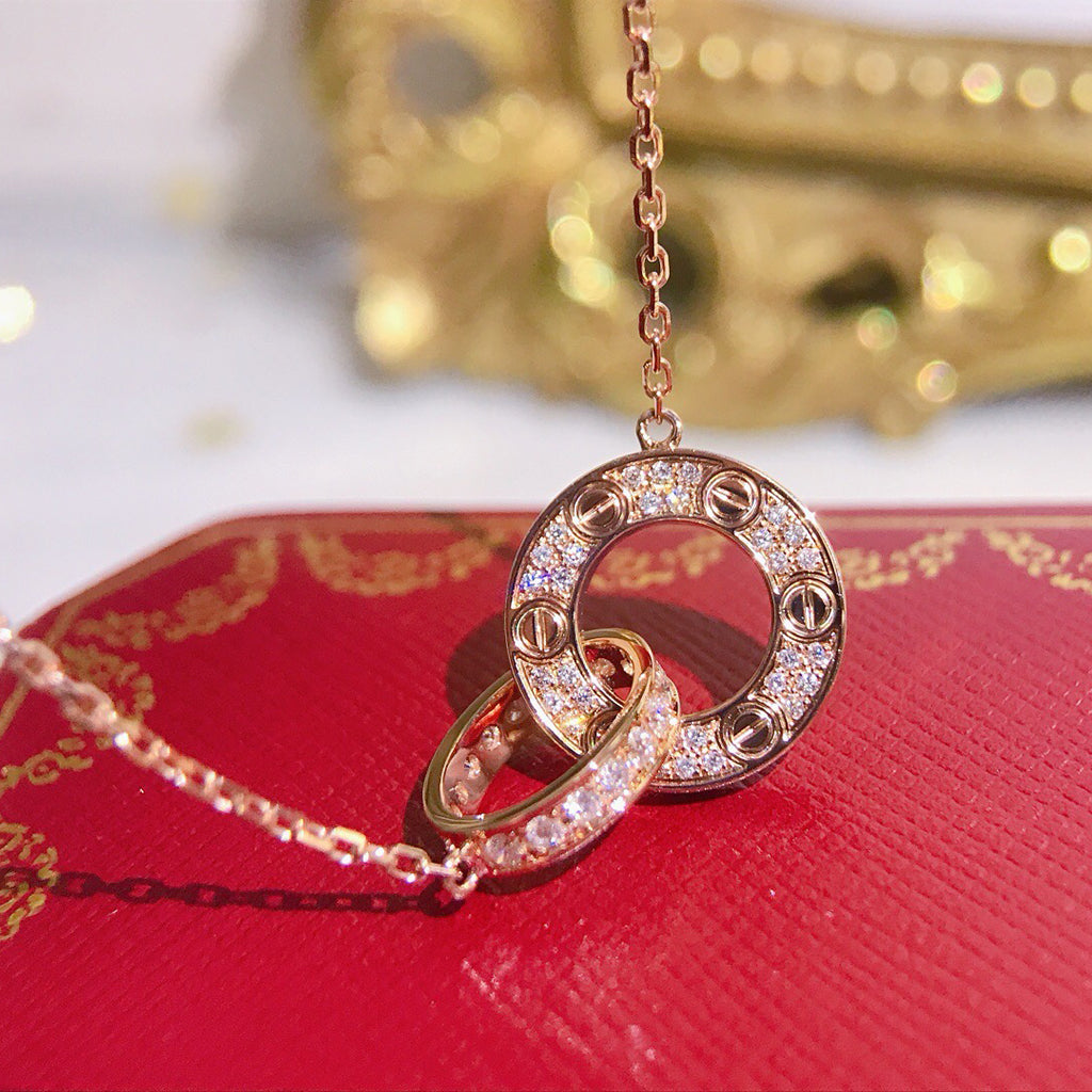 [Royal] LOVE  FULL DIAMOND PENDANT NECKLACE
