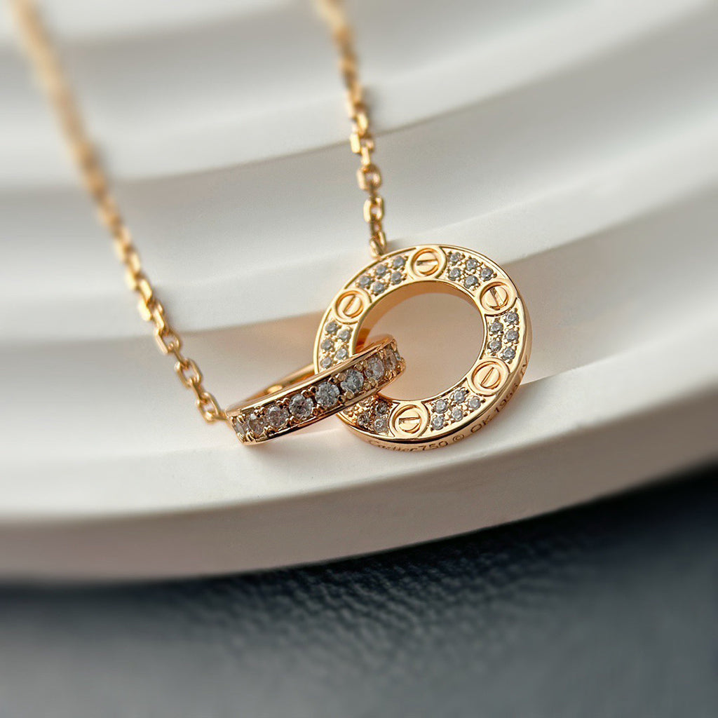 [Royal] LOVE  FULL DIAMOND PENDANT NECKLACE