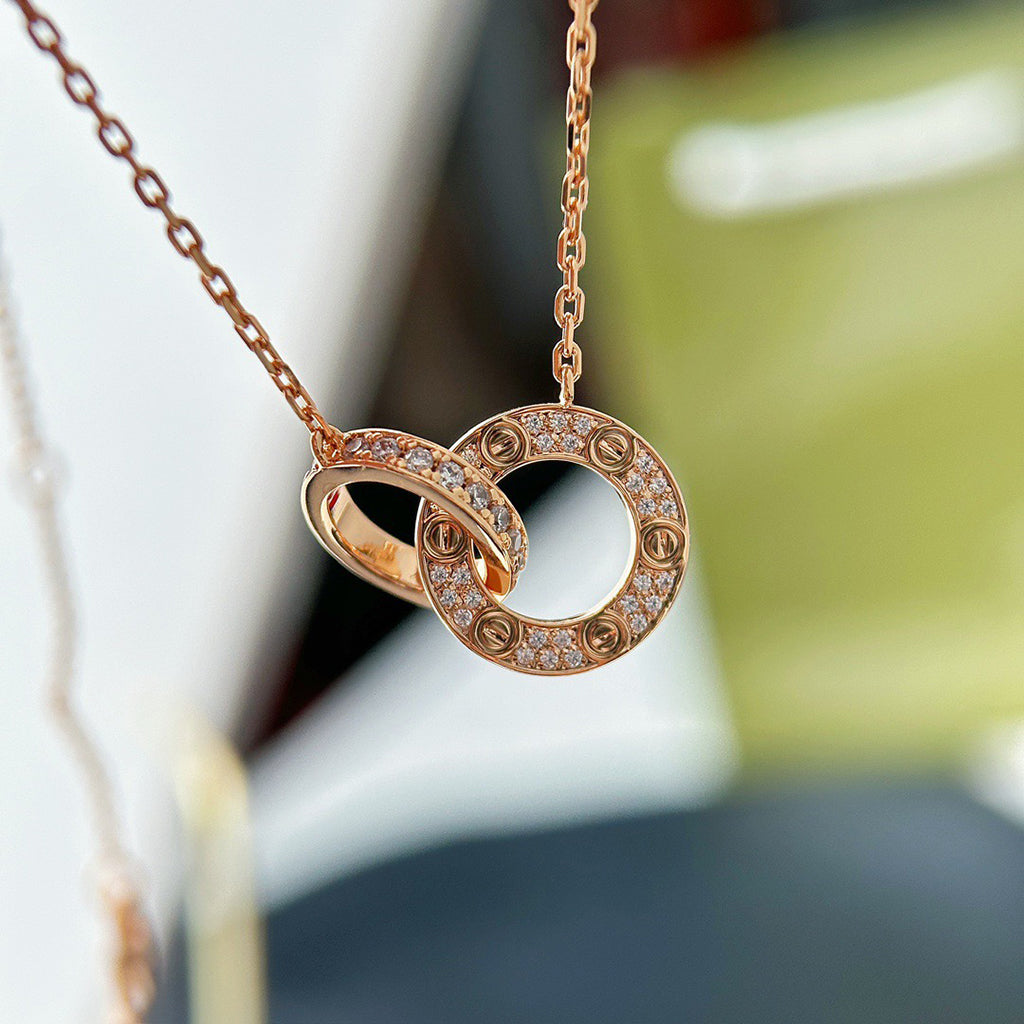 [Royal] LOVE  FULL DIAMOND PENDANT NECKLACE