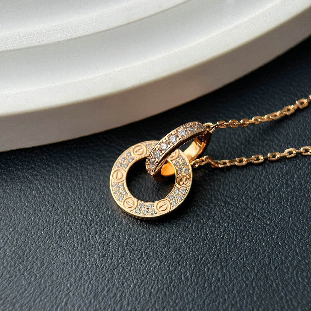 [Royal] LOVE  FULL DIAMOND PENDANT NECKLACE