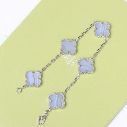 [Royal Jewellery] CLOVER 5 MOTIF PURPLE CHALCEDONY BRACELET COLLECTION