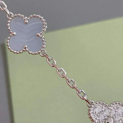 [Royal Jewellery] CLOVER 5 MOTIF PURPLE CHALCEDONY BRACELET COLLECTION