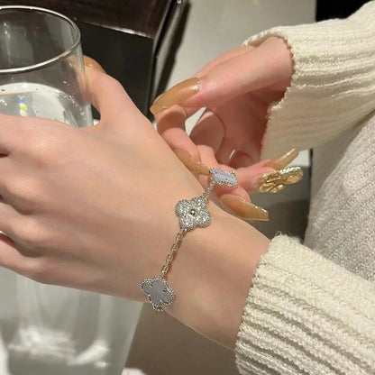 [Royal Jewellery] CLOVER 5 MOTIF PURPLE CHALCEDONY BRACELET COLLECTION