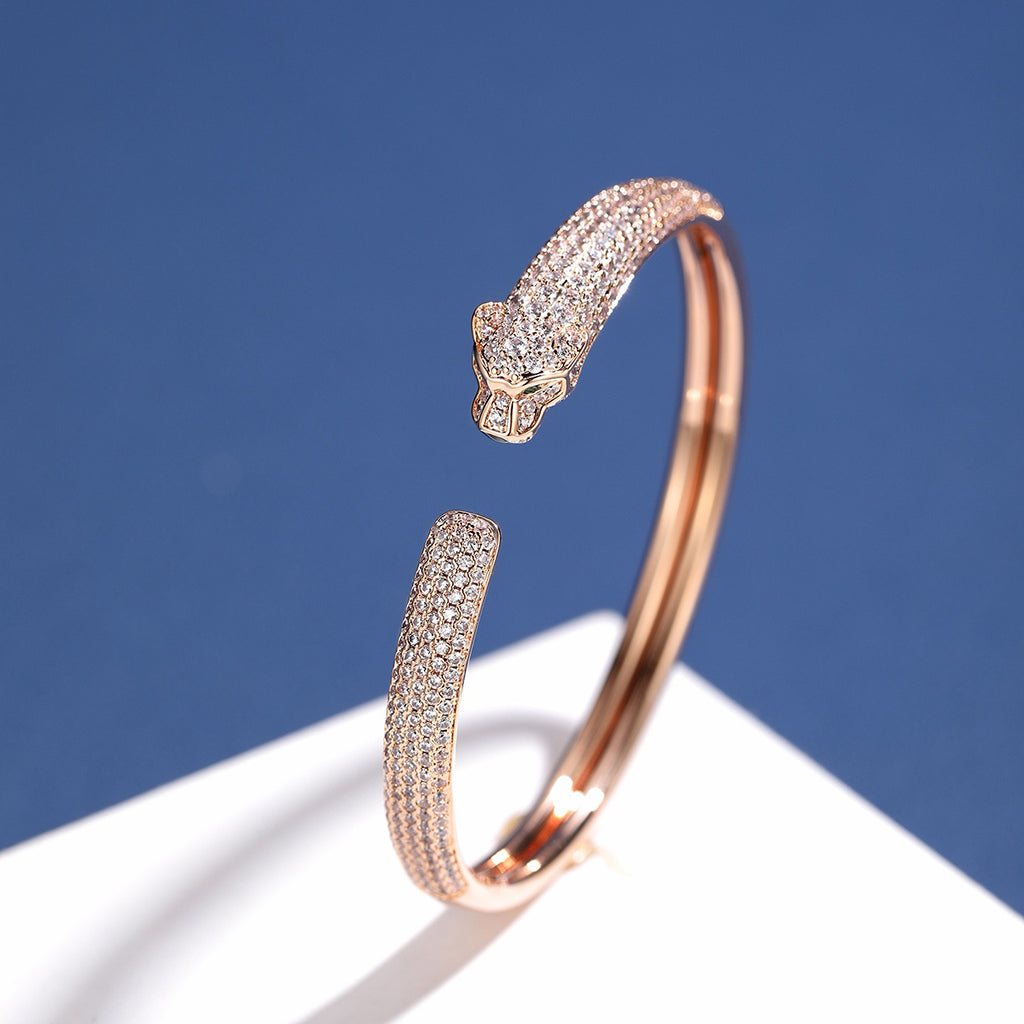 [Royal] PANTHERE FULL DIAMOND OPEN BRACELET