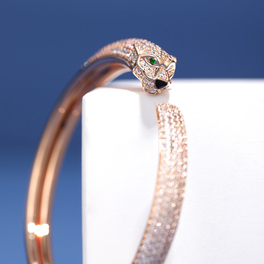 [Royal] PANTHERE FULL DIAMOND OPEN BRACELET