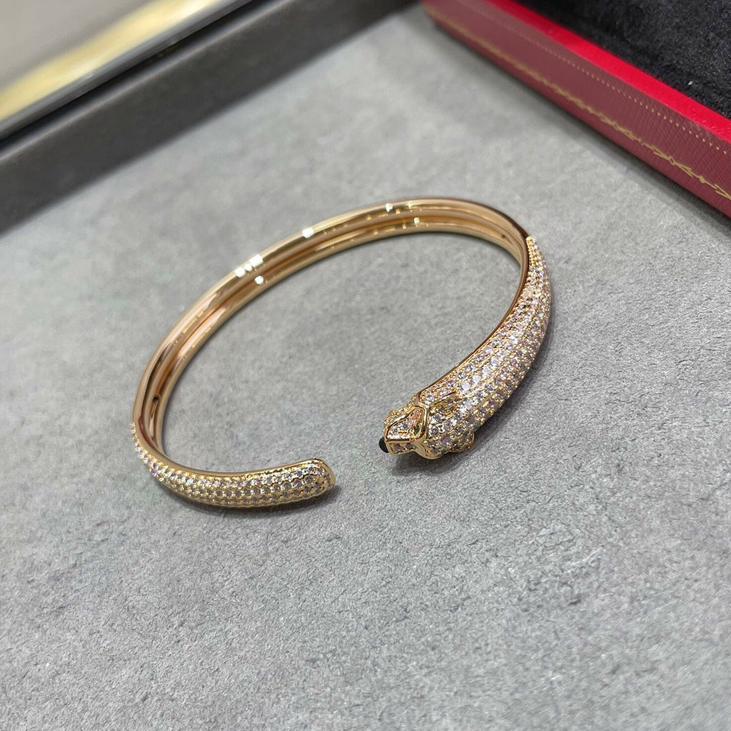 [Royal] PANTHERE FULL DIAMOND OPEN BRACELET