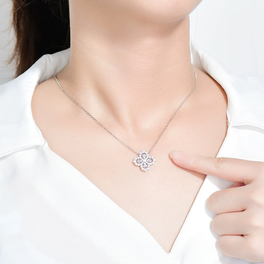 [Royal Jewellery]LOOP NECKLACE FULL MOTIF DIAMOND 16MM MULTIPLE COLORS