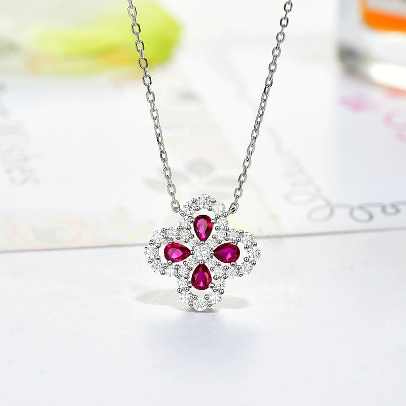 [Royal Jewellery]LOOP NECKLACE FULL MOTIF DIAMOND 16MM MULTIPLE COLORS