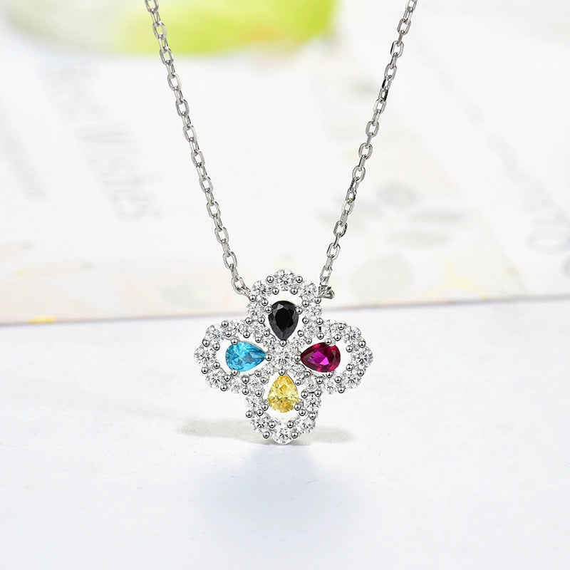 [Royal Jewellery]LOOP NECKLACE FULL MOTIF DIAMOND 16MM MULTIPLE COLORS