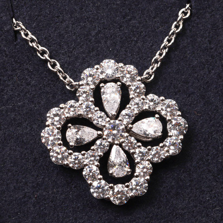 [Royal Jewellery]LOOP NECKLACE FULL MOTIF DIAMOND 16MM MULTIPLE COLORS