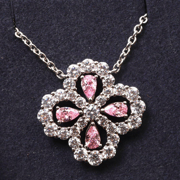 [Royal Jewellery]LOOP NECKLACE FULL MOTIF DIAMOND 16MM MULTIPLE COLORS
