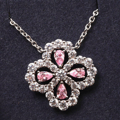 [Royal Jewellery]LOOP NECKLACE FULL MOTIF DIAMOND 16MM MULTIPLE COLORS