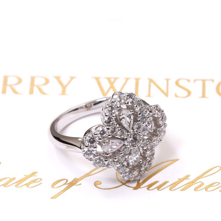 [Royal Jewellery]LOOP RING FULL MOTIF DIAMOND 16MM SILVE