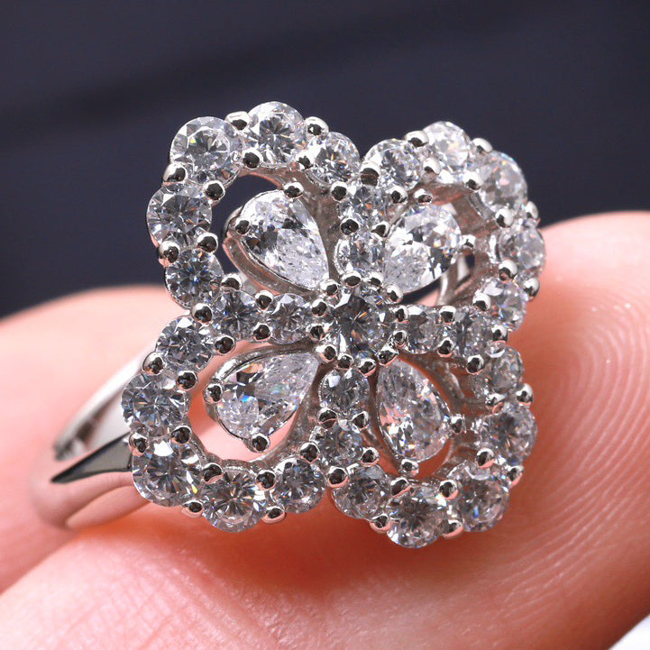 [Royal Jewellery]LOOP RING FULL MOTIF DIAMOND 16MM SILVE