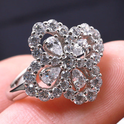 [Royal Jewellery]LOOP RING FULL MOTIF DIAMOND 16MM SILVE