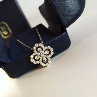 [Royal Jewellery]LOOP NECKLACE FULL MOTIF DIAMOND 16MM MULTIPLE COLORS