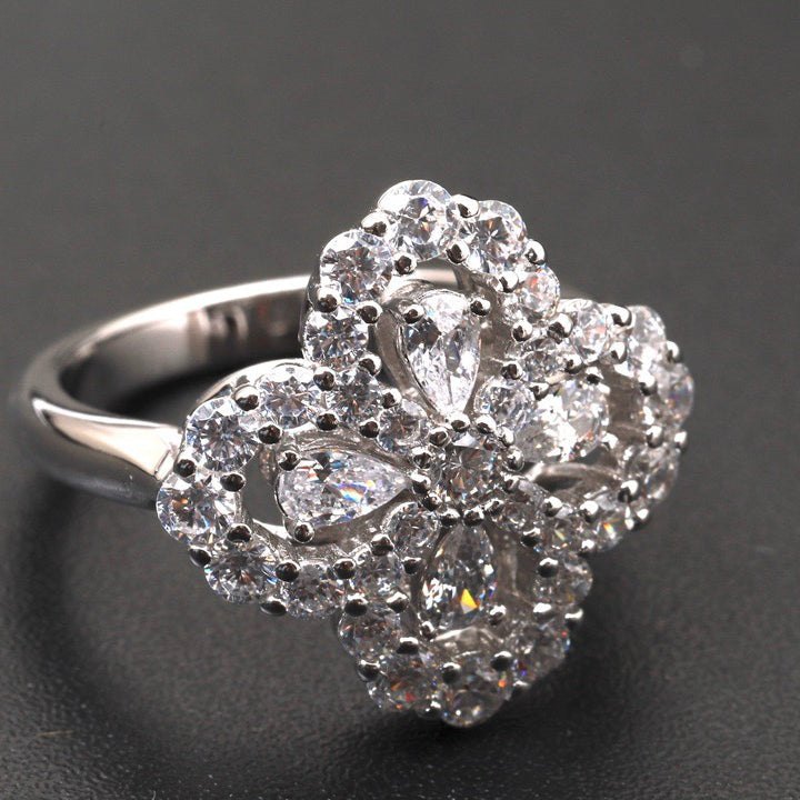 [Royal Jewellery]LOOP RING FULL MOTIF DIAMOND 16MM SILVE