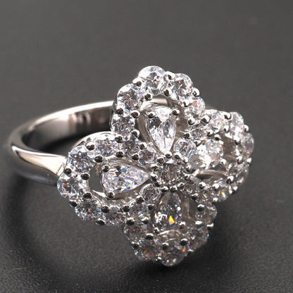 [Royal Jewellery]LOOP RING FULL MOTIF DIAMOND 16MM SILVE
