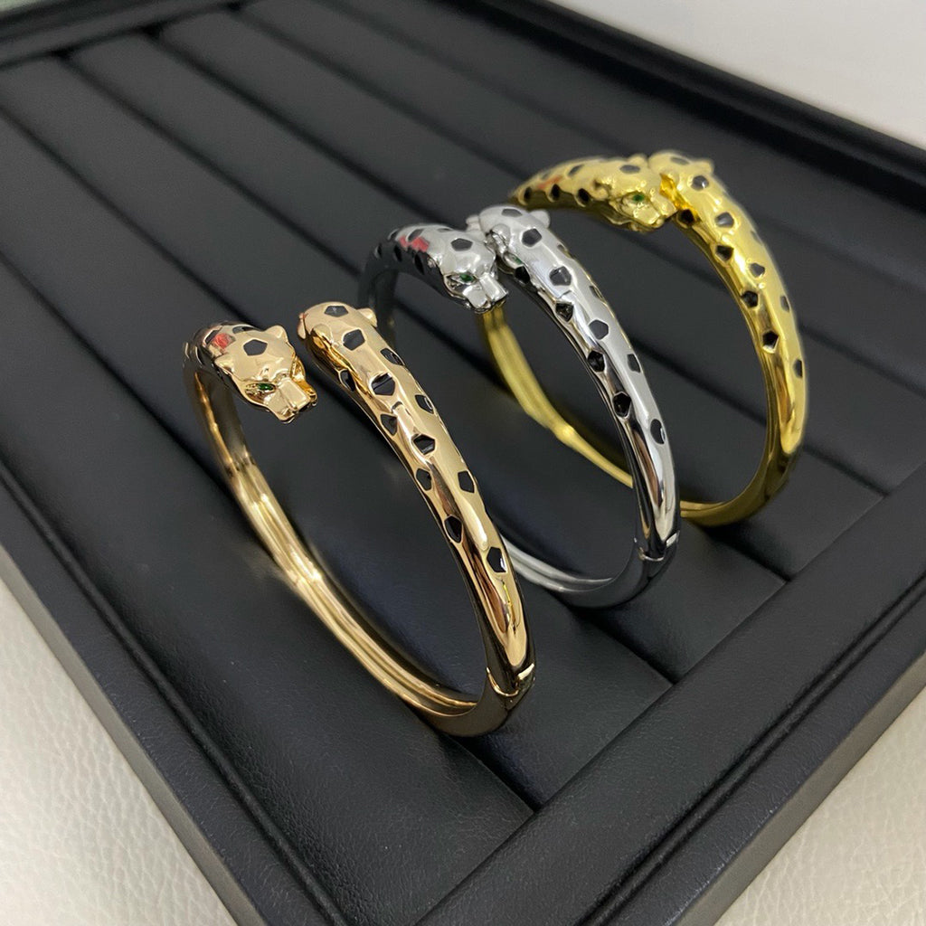 [Royal] PANTHERE DOUBLE HEADED OPEN BRACELET