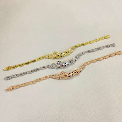 [Royal] PANTHERE HALF DIAMOND ON CHAIN BRACELET