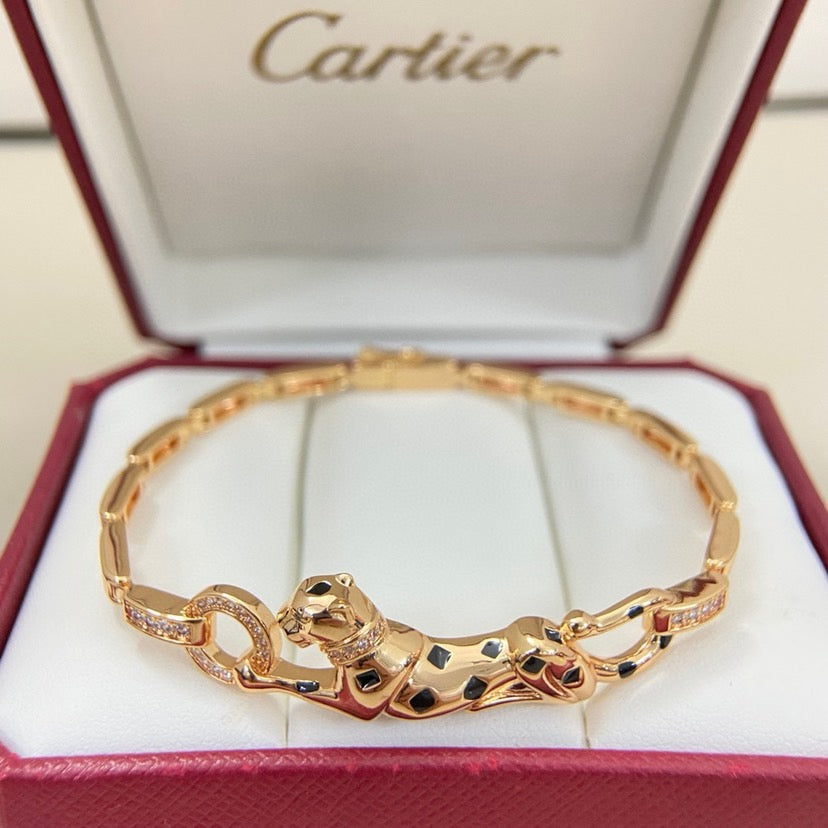 [Royal] PANTHERE HALF DIAMOND ON CHAIN BRACELET