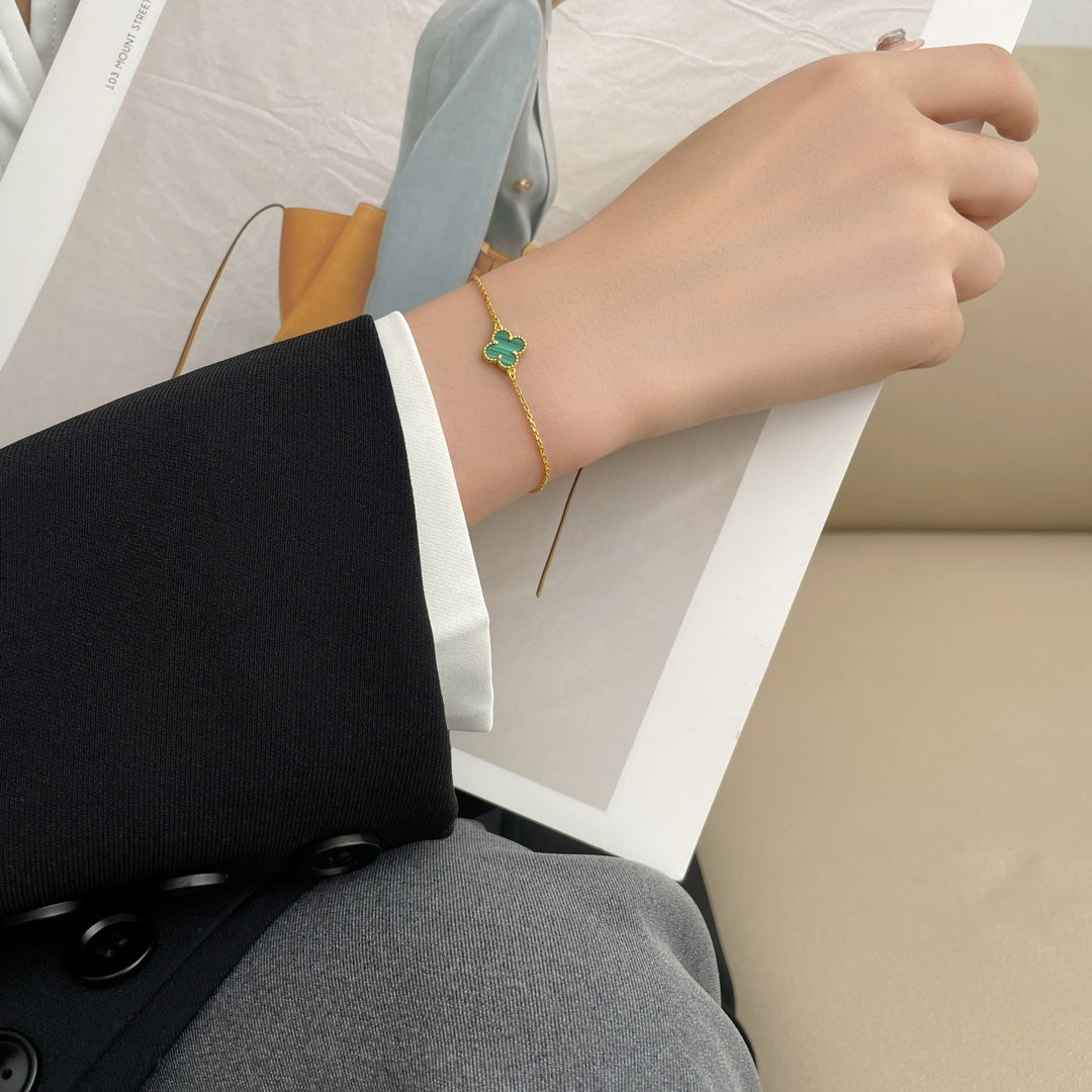 [Royal Jewellery]CLOVER BRACELET MALACHITE 1 MOTIF