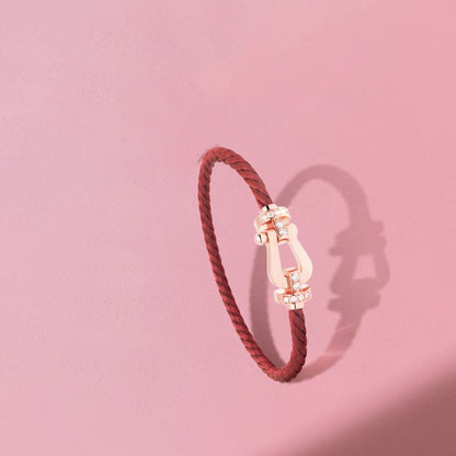 [Royal Jewellery]FORCE 10 HALF DIAMOND PINK GOLD RED CORDERI LARGE AND MEDIUM MODEL