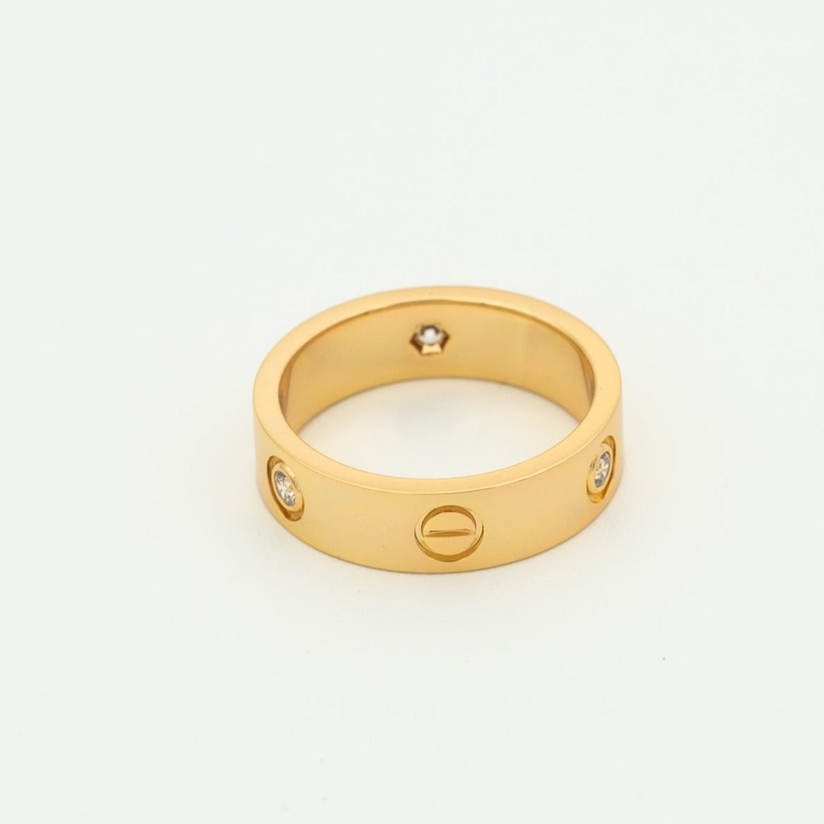 [Royal Jewellery]LOVE RING 5.5MM 3 DIAMONDS PINK GOLD