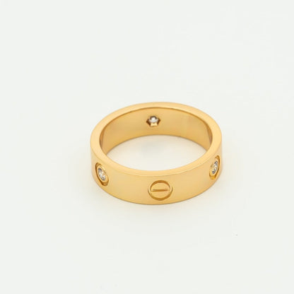 [Royal Jewellery]LOVE RING 5.5MM 3 DIAMONDS PINK GOLD