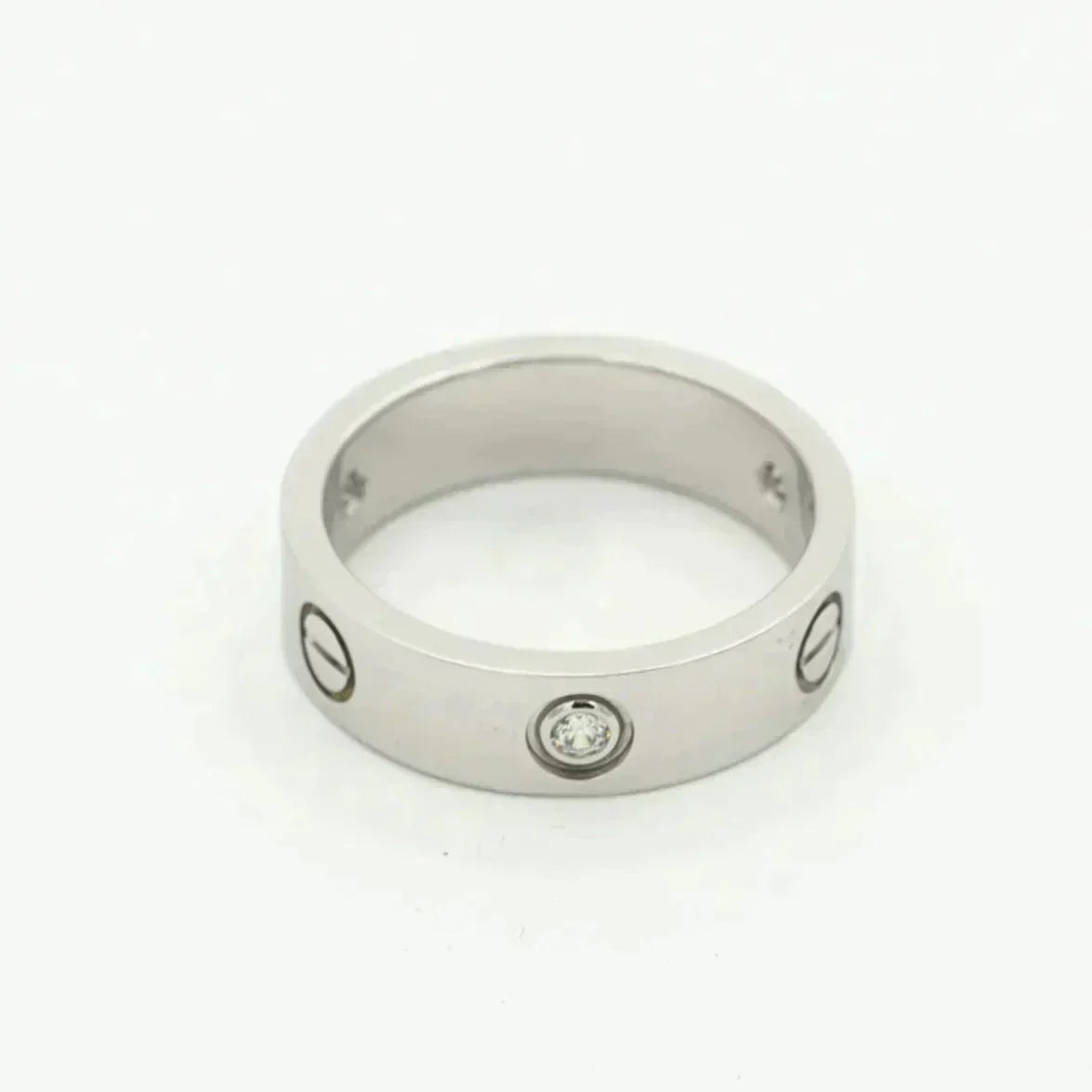 [Royal Jewellery]LOVE RING 5.5MM 3 DIAMONDS SILVER