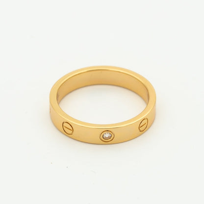 [Royal Jewellery]LOVE RING 4MM 1 DIAMOND PINK GOLD