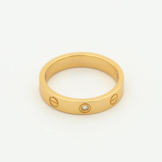 [Royal Jewellery]LOVE RING 4MM 1 DIAMOND PINK GOLD