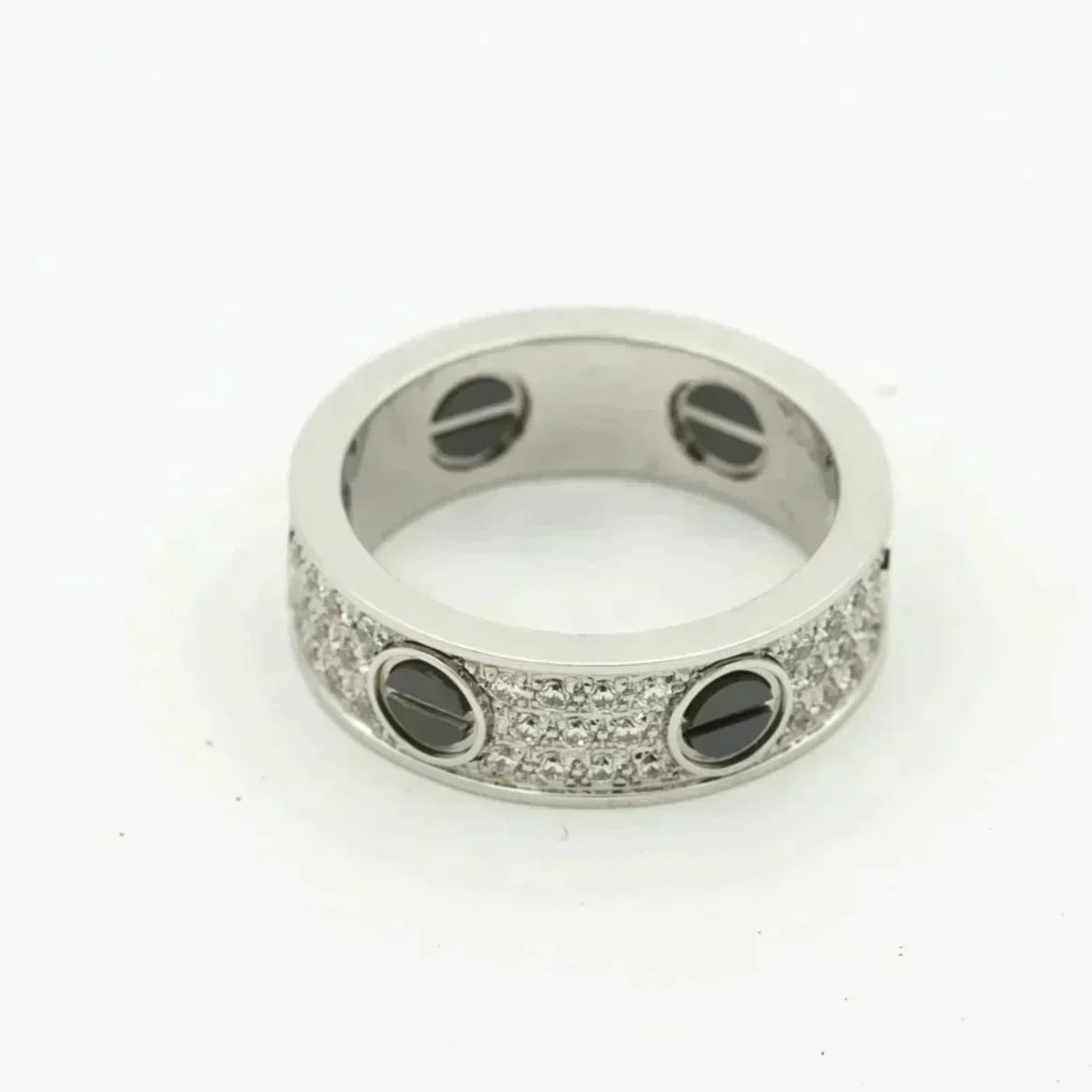 [Royal Jewellery]LOVE RING 5.5MM DIAMONDS PAVED CERAMIC