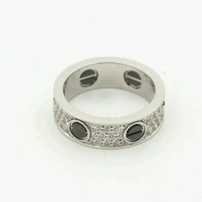 [Royal Jewellery]LOVE RING 5.5MM DIAMONDS PAVED CERAMIC