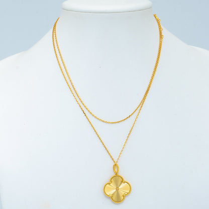 [Royal Jewellery]CLOVER 25MM PEDANT NECKLACE GOLD